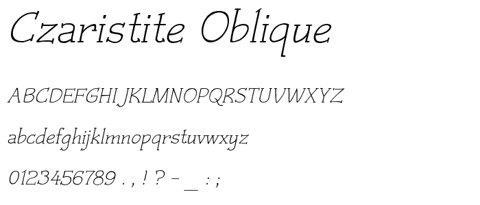 Czaristite Oblique font